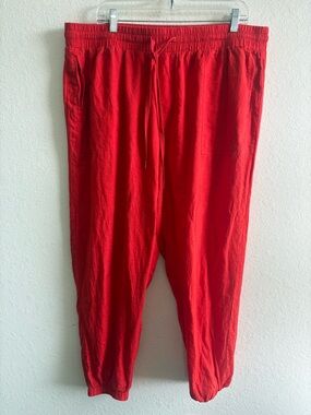 Universal Standard Coral Linen Blend Pants Medium Size 18-20